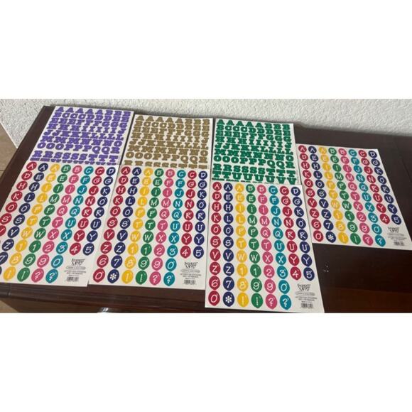 New In Package Bundle of 15 Alphabet Stickers Sheets Glitter Stickers Colorful - Picture 7 of 12
